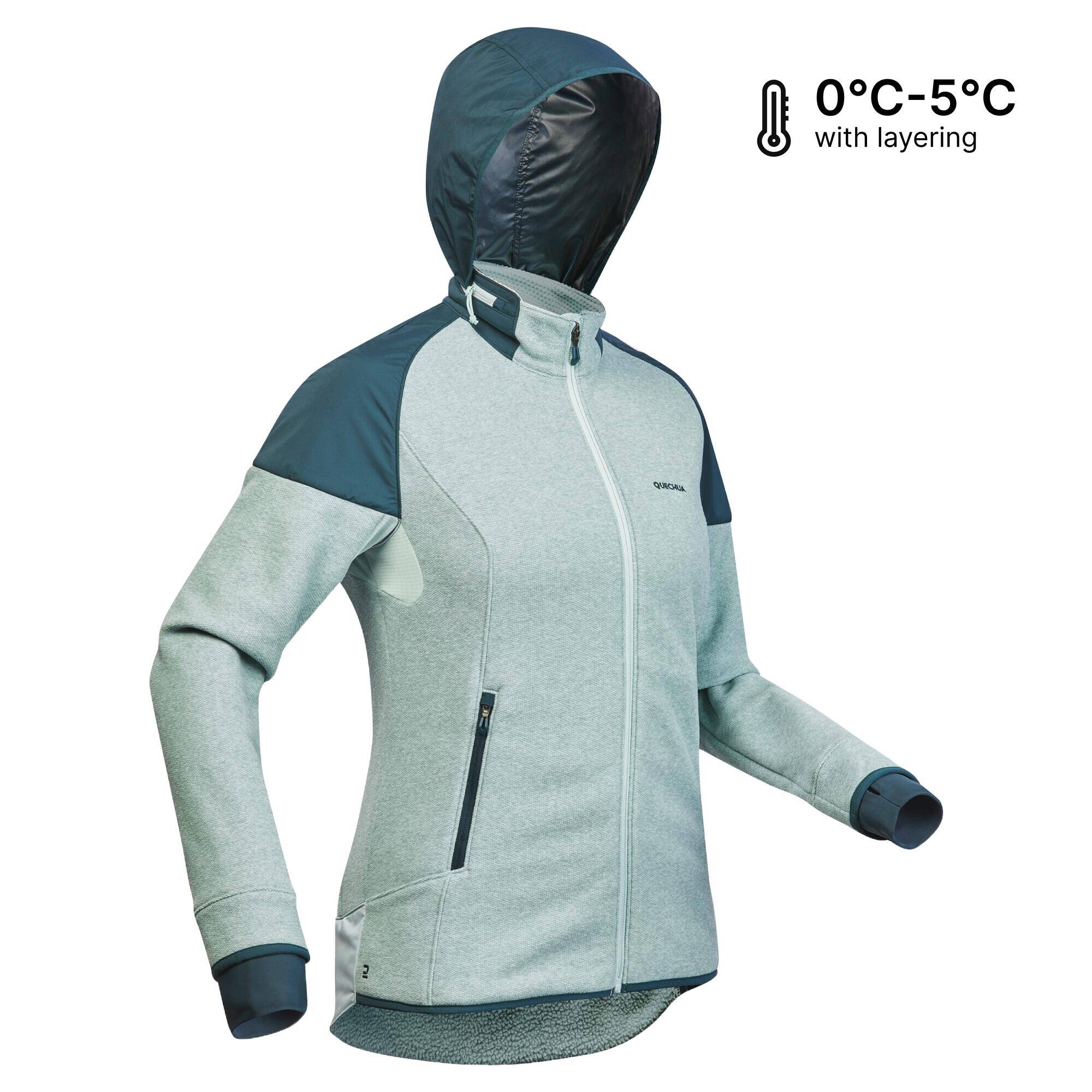 Women's Warm Fleece Hiking Jacket - SH500 MOUNTAIN -  2