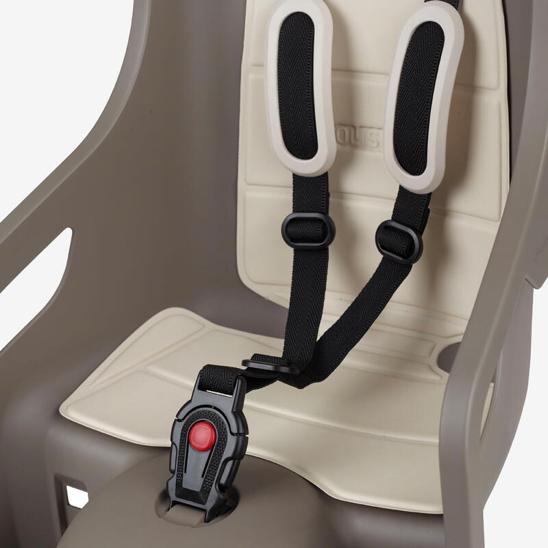 Siege bébé vélo Gruvi fixation porte bagages beige
