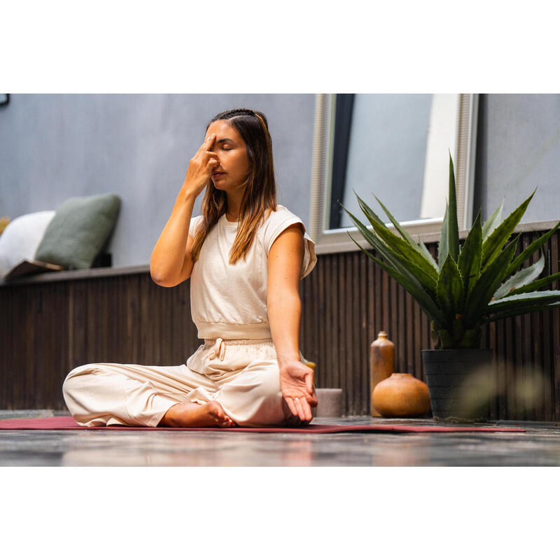 Crop Yoga Tişörtü - Bej