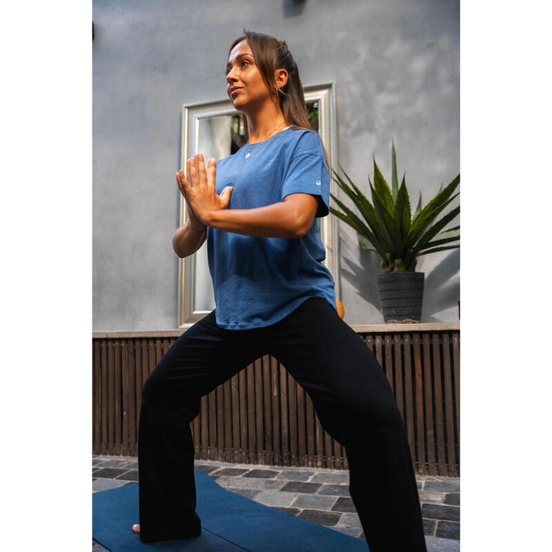 Pantalon de yoga, din material moale, cu talie înaltă Negru ultra Damă
