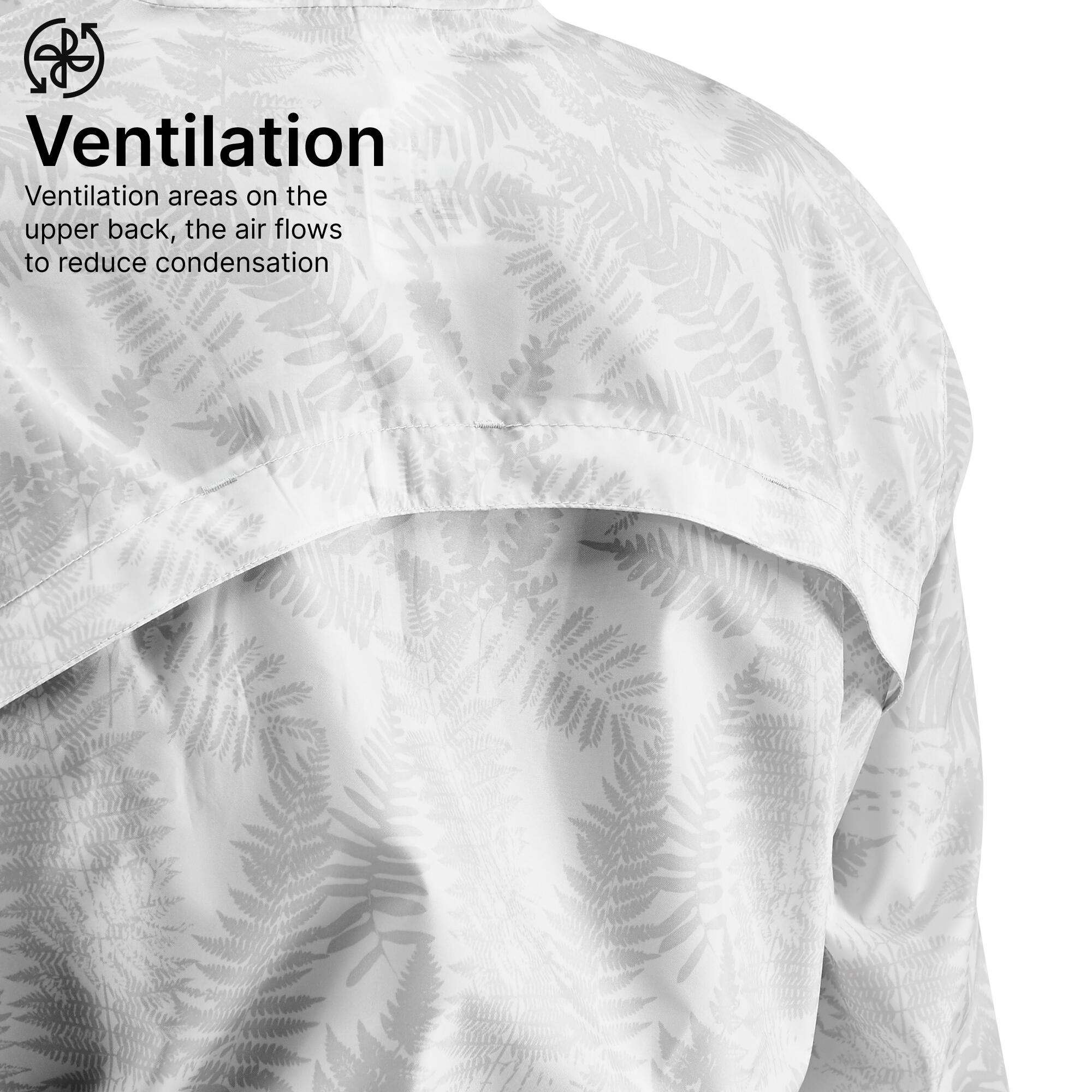 Women Full Zip Rain Jacket with Storage Pouch Marble Grey - NH100