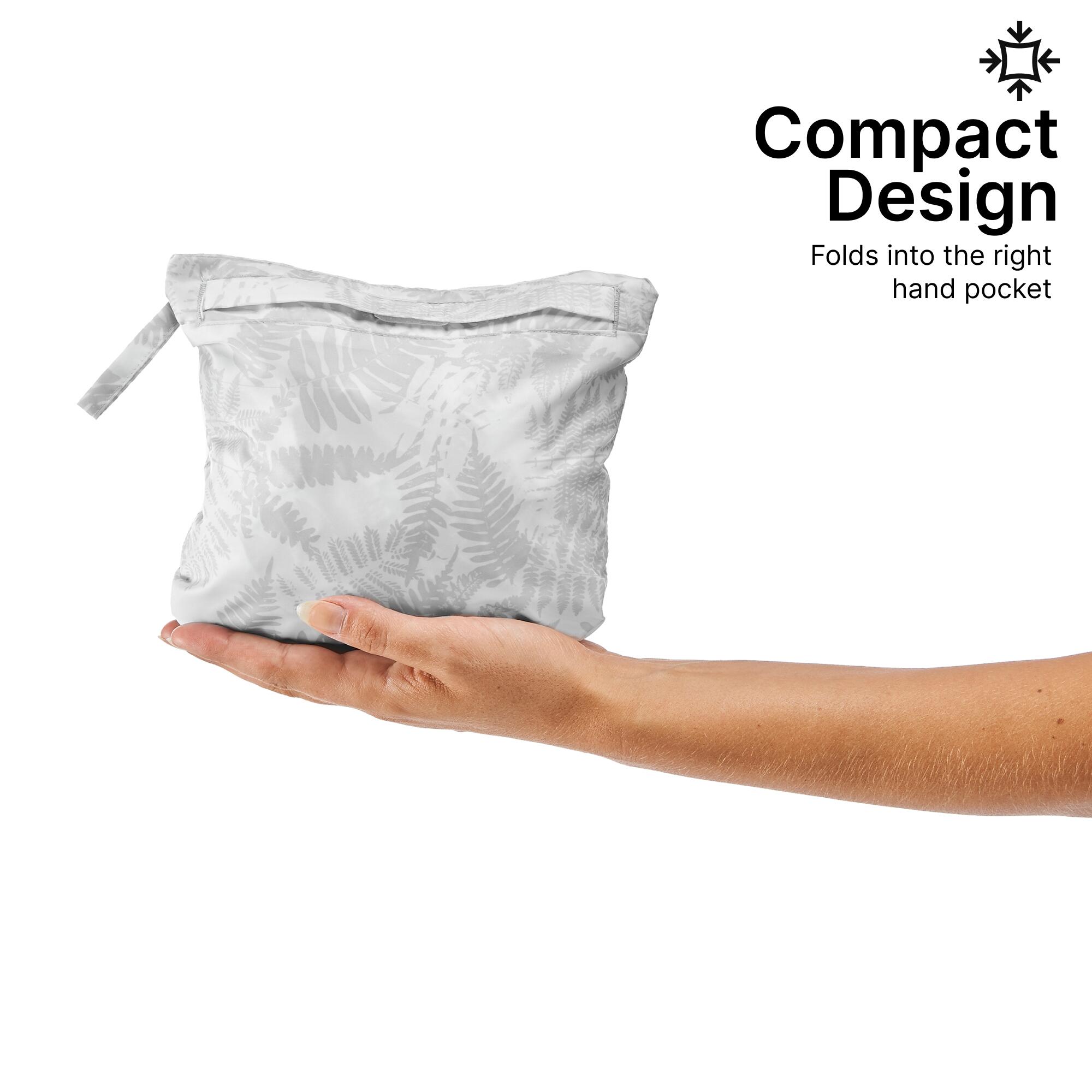 Women Full Zip Rain Jacket with Storage Pouch Marble Grey - NH100