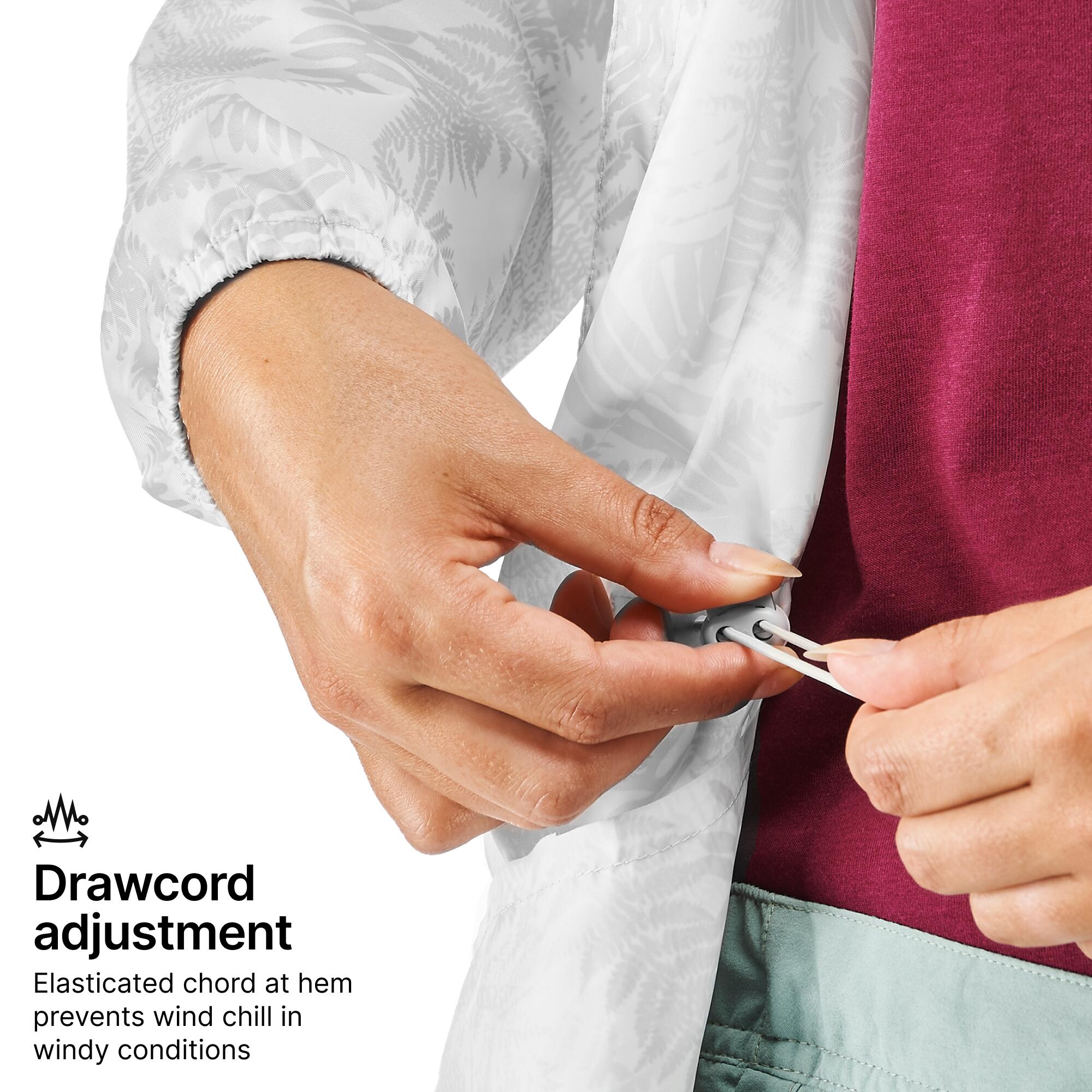 Women Full Zip Rain Jacket with Storage Pouch Marble Grey - NH100