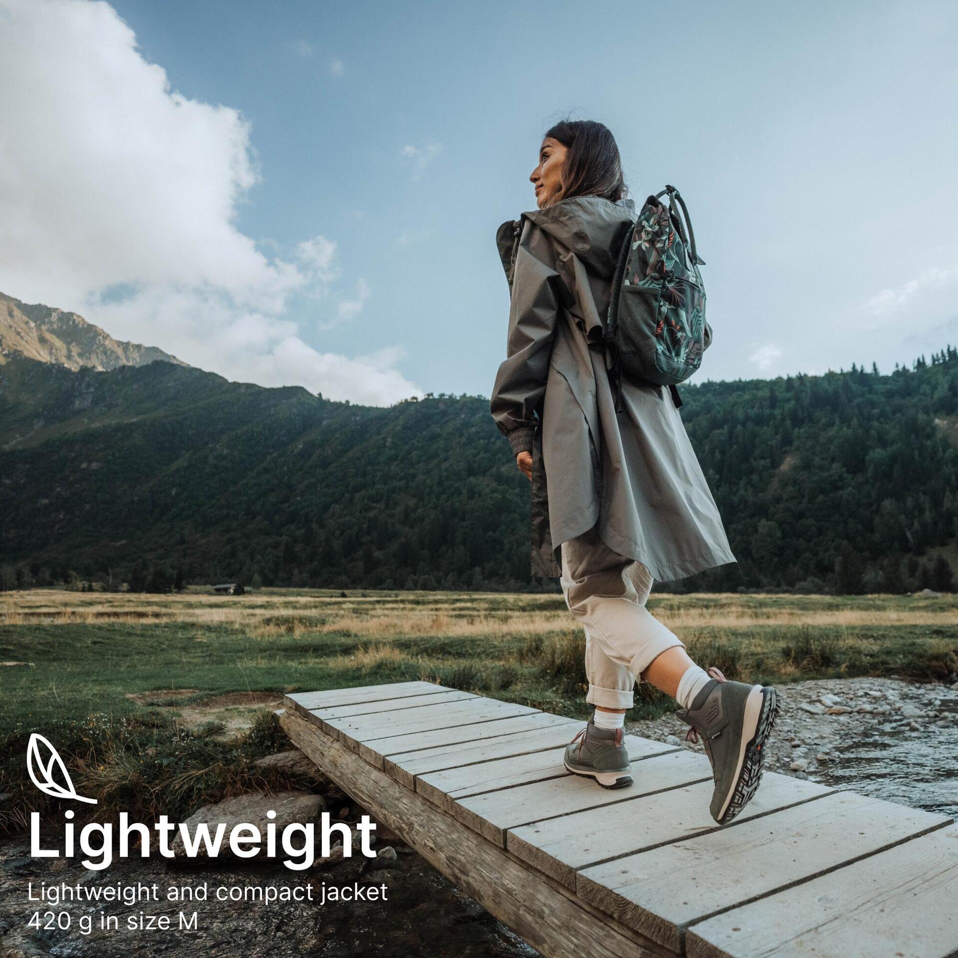 Women's Long Waterproof Hiking Jacket Raincut Long