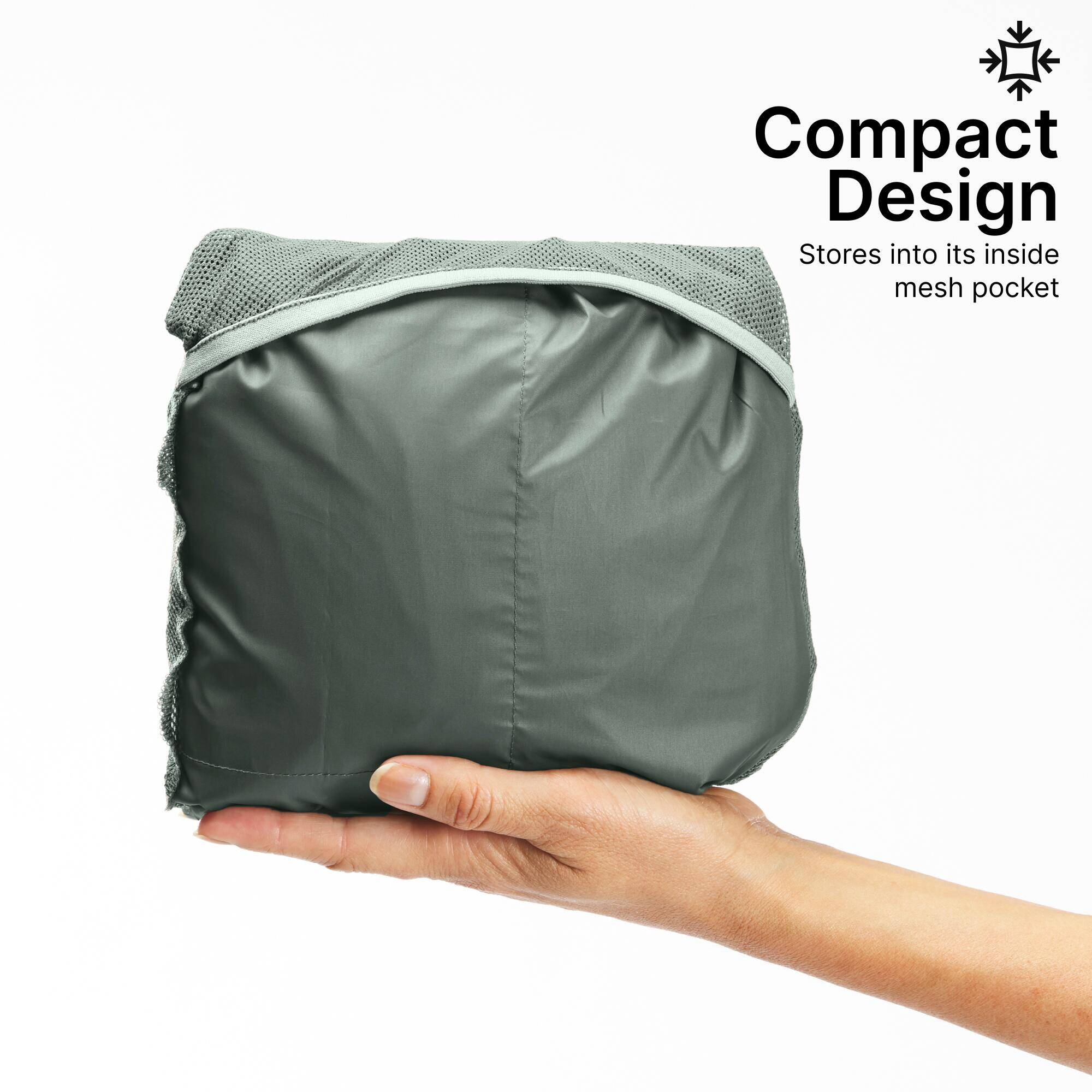 Women Waistbanded Rain Jacket with Storage Pouch Green - NH150 -  5