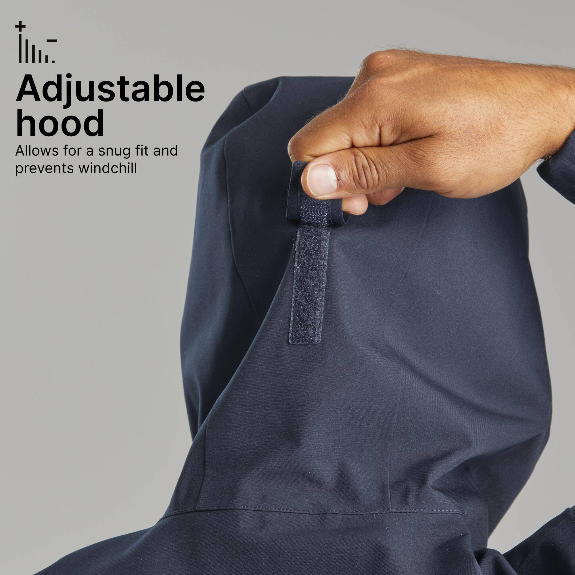 Men Full Zip Waterproof Rain Jacket and Windcheater Blue Black - MH150 -  5