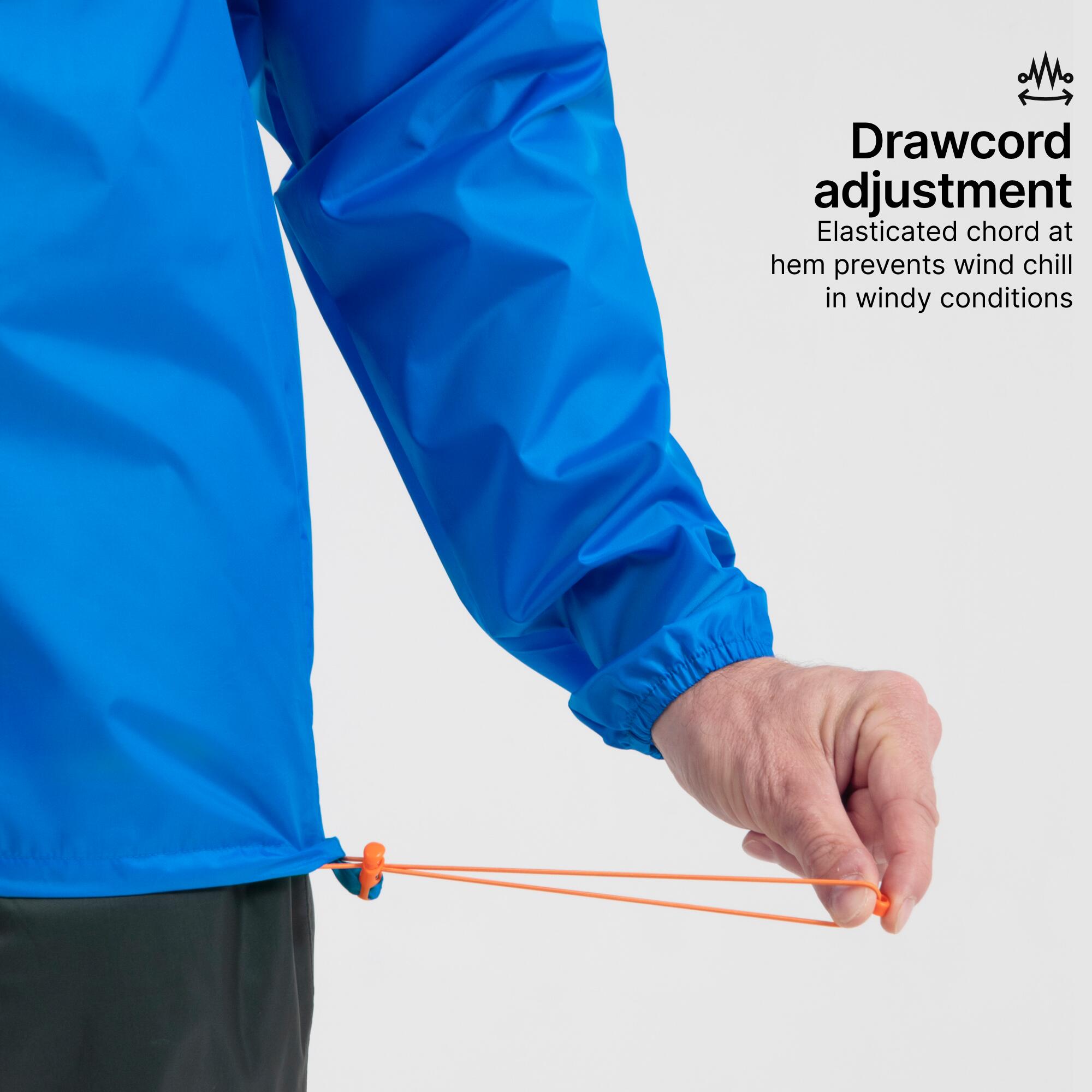 Men Half Zip Rain Jacket with Storage Pouch Blue - NH100