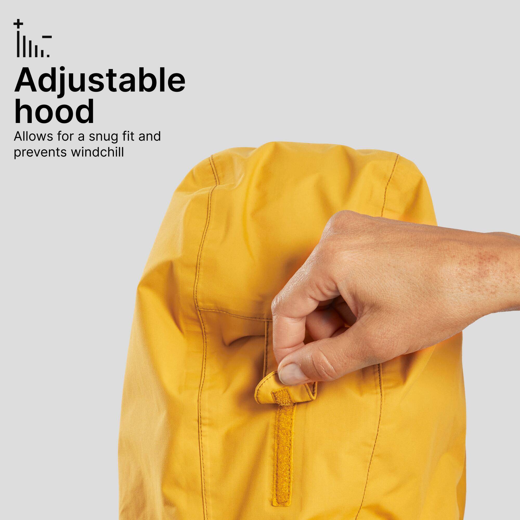 Women Full Zip Reinforced Rain Jacket with Zip Cover Flap Ochre - NH900 -  3