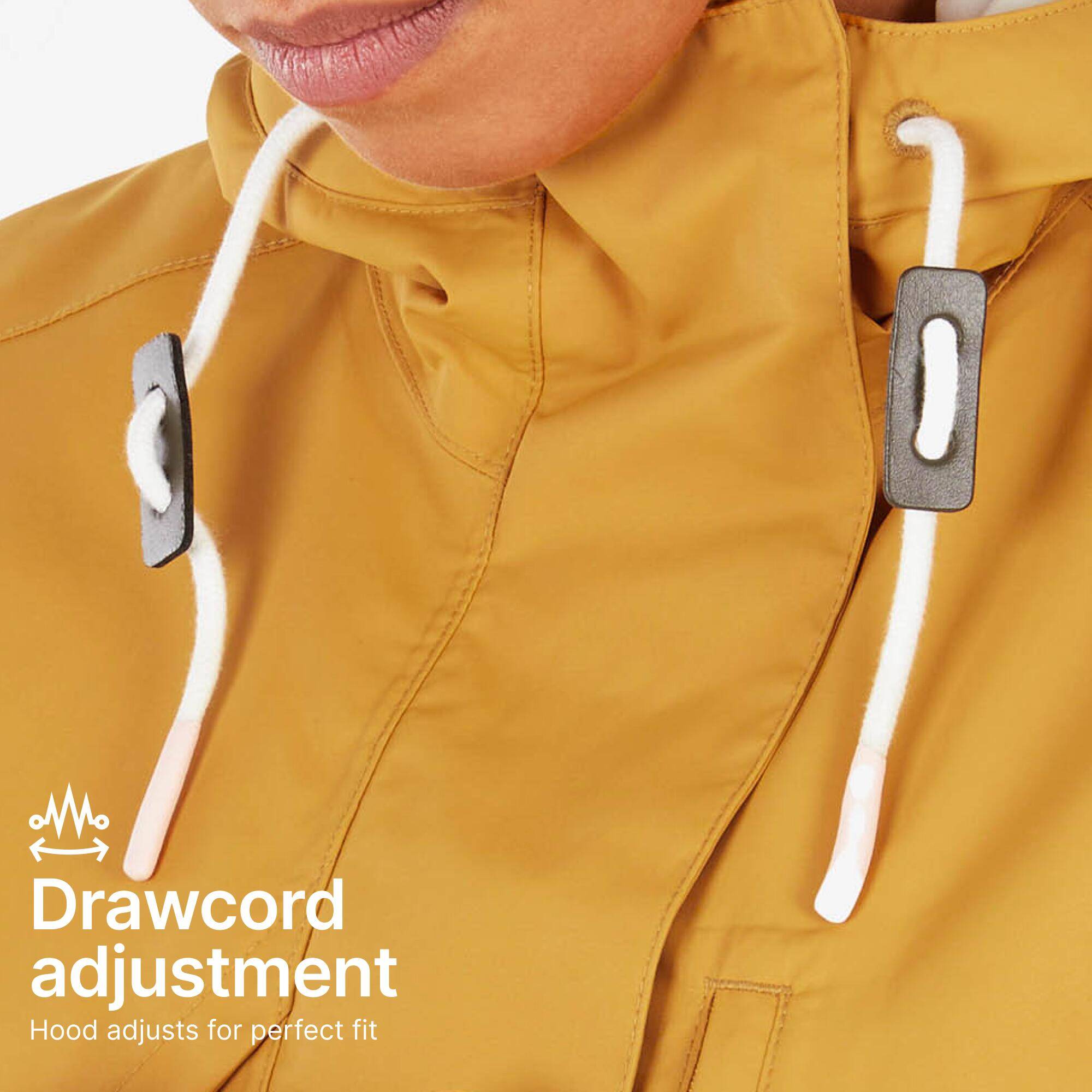 Women Full Zip Reinforced Rain Jacket with Zip Cover Flap Ochre - NH900 -  4