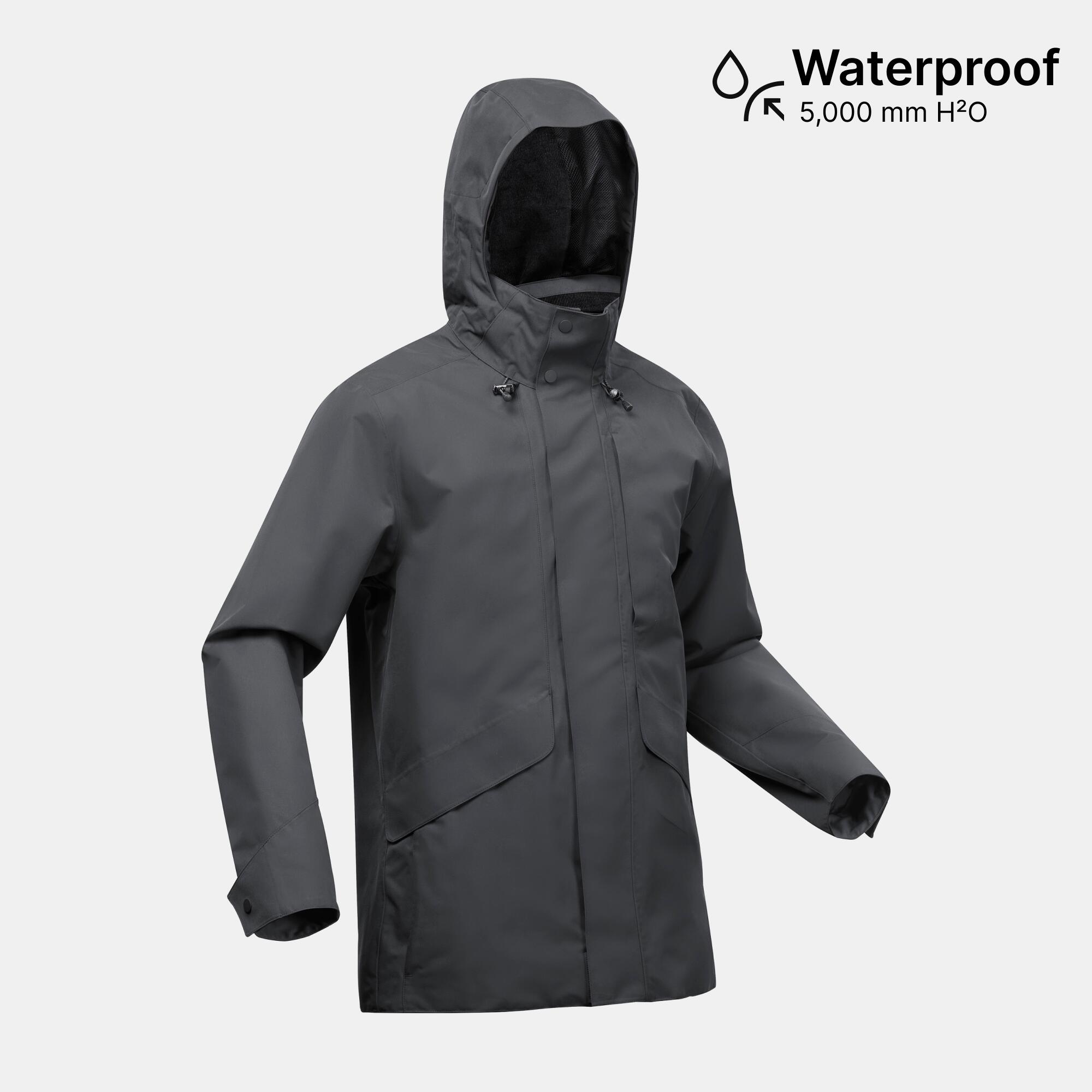 Black fashion waterproof rain jacket