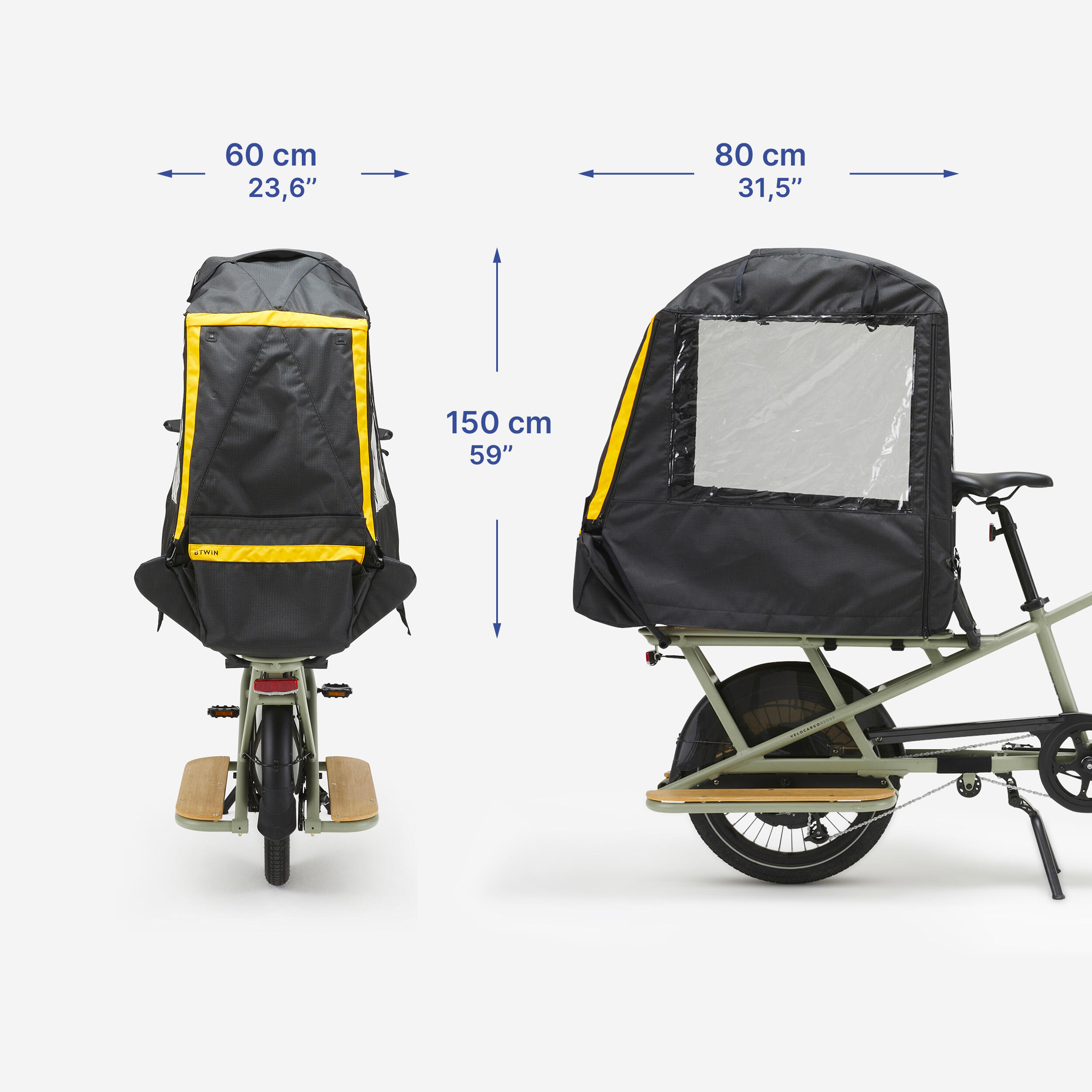 Protezione impermeabile bici cargo R 500E riflettente DECATHLON