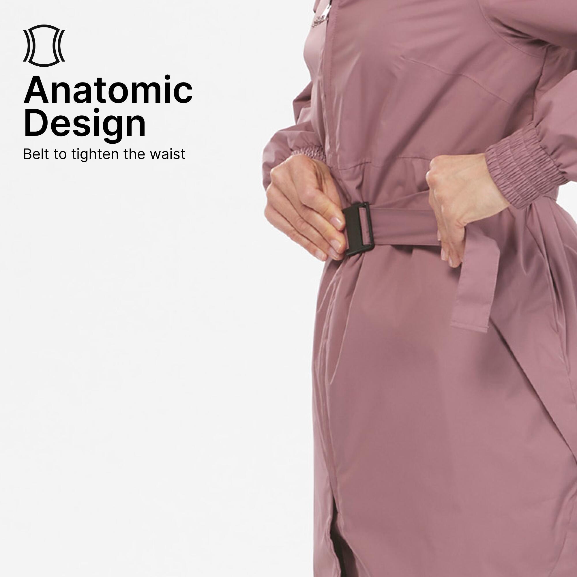 Women Waistbanded Rain Jacket with Storage Pouch Pink - NH150