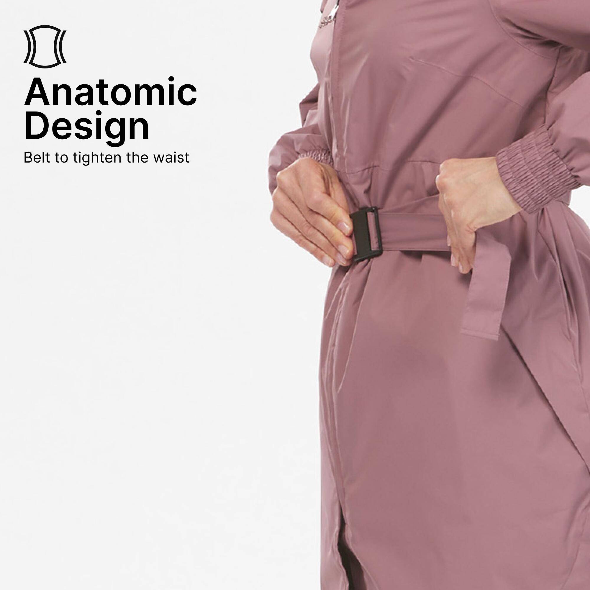 Women Waistbanded Rain Jacket with Storage Pouch Pink - NH150 -  5