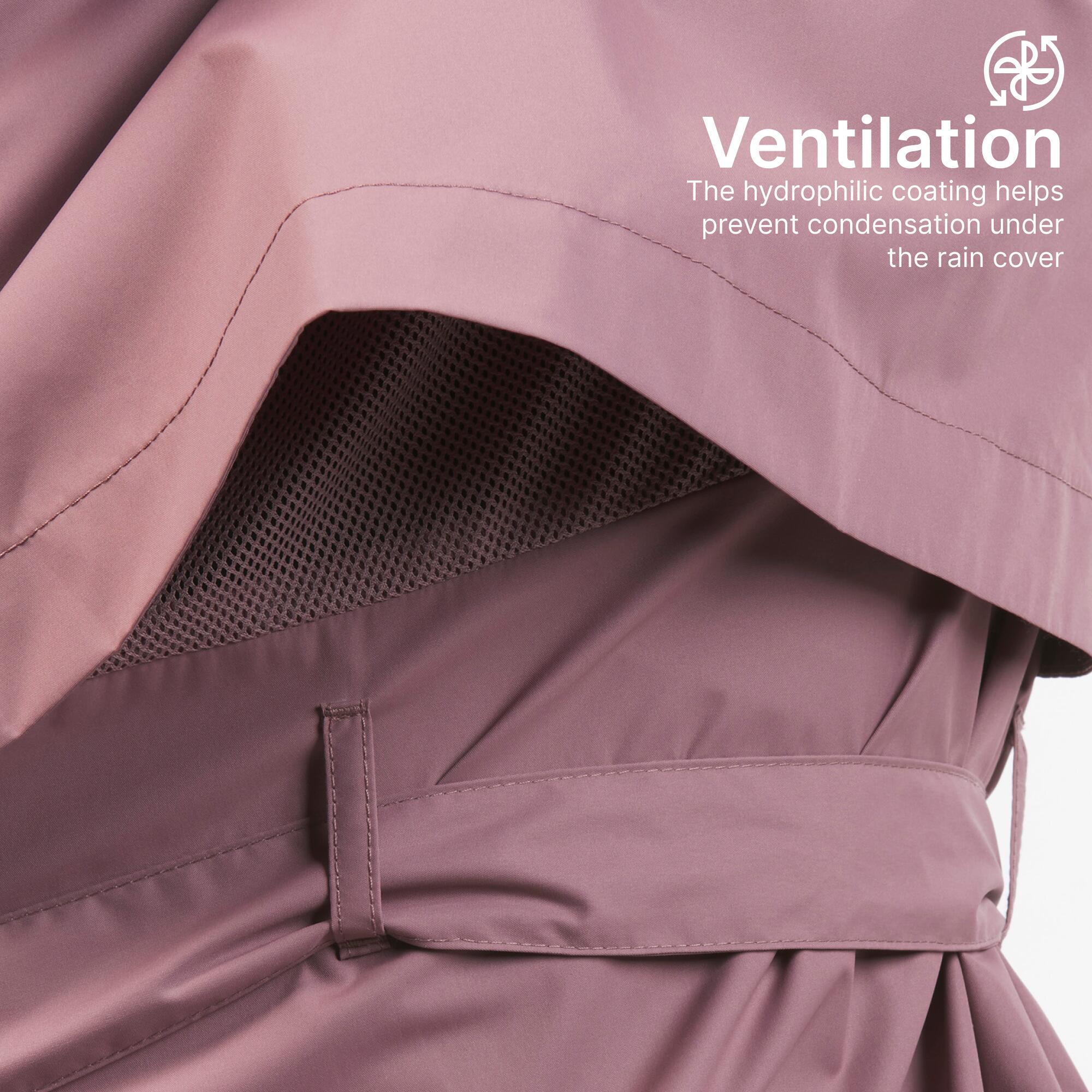 Women Waistbanded Rain Jacket with Storage Pouch Pink - NH150