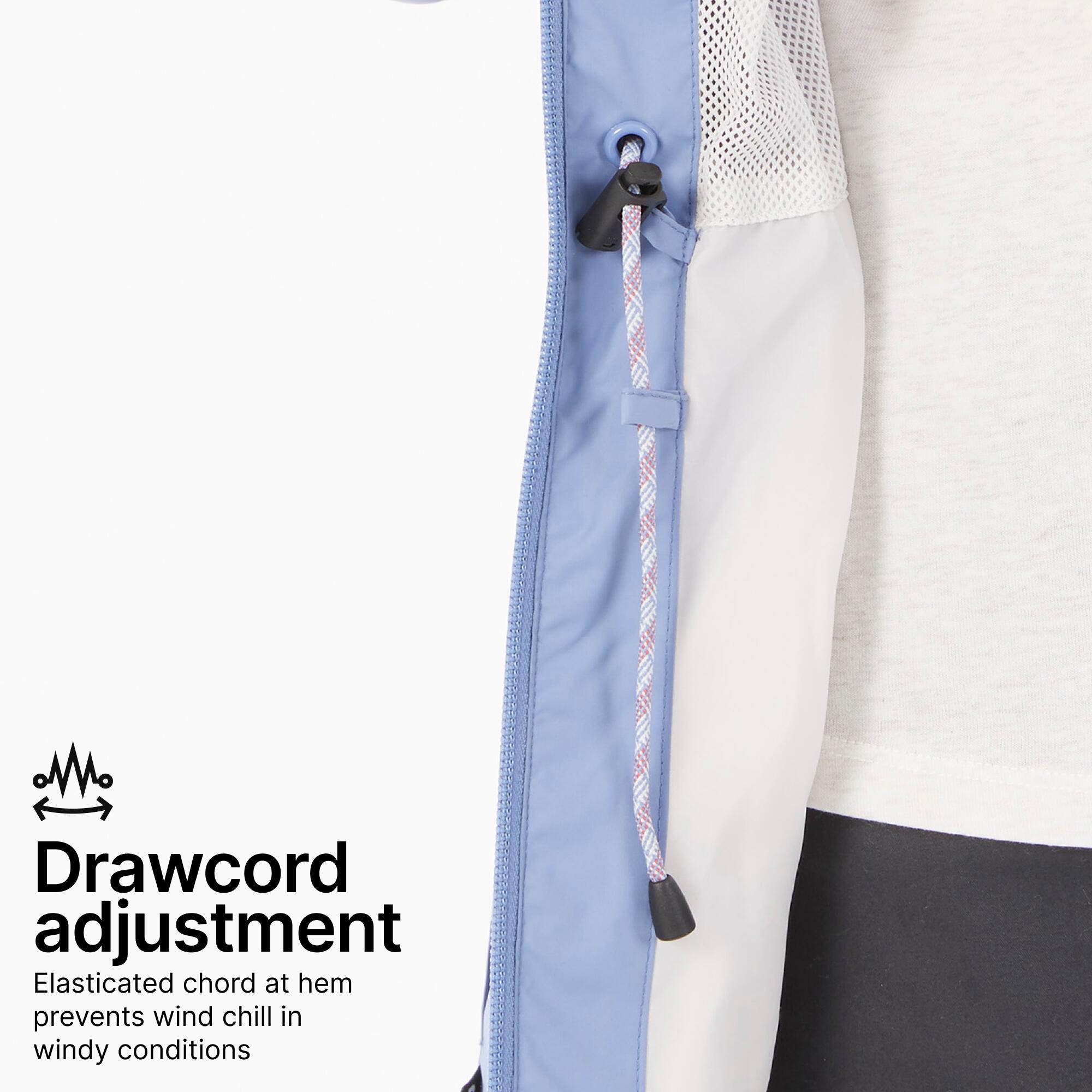 Women Full Zip Rain Jacket with Secure Chest Pocket Dusk Blue - NH500