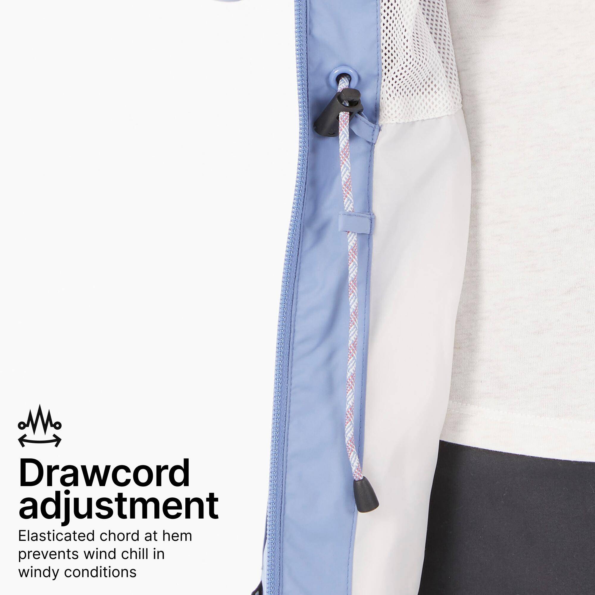 Women Full Zip Rain Jacket with Secure Chest Pocket Dusk Blue - NH500 -  4