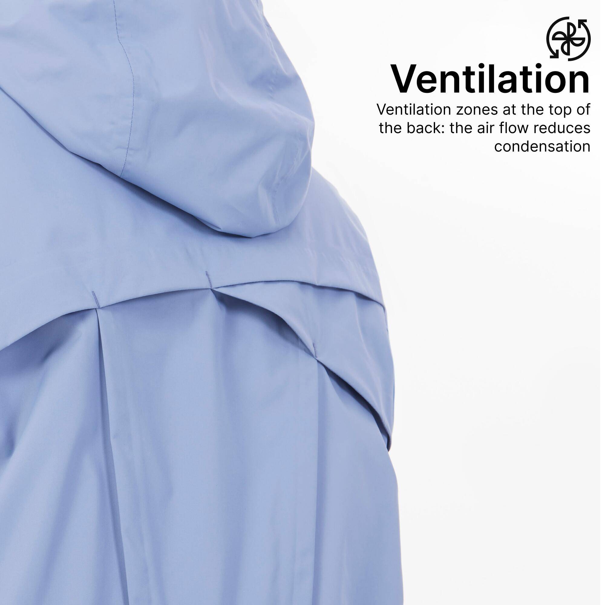 Women Full Zip Rain Jacket with Secure Chest Pocket Dusk Blue - NH500 -  3