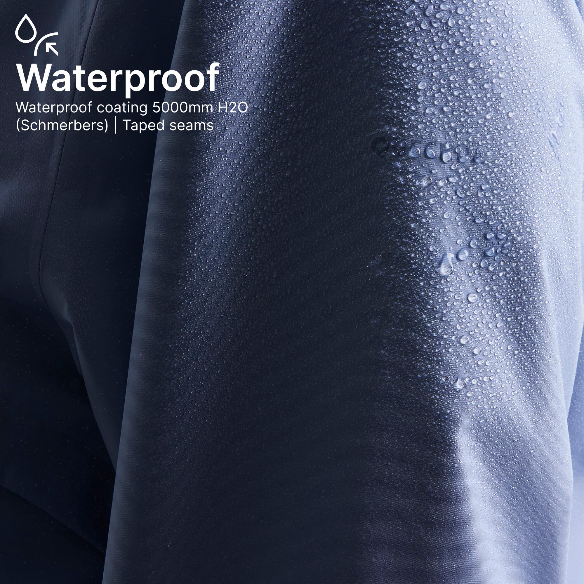 Women Full Zip Rain Jacket with Secure Chest Pocket Dusk Blue - NH500