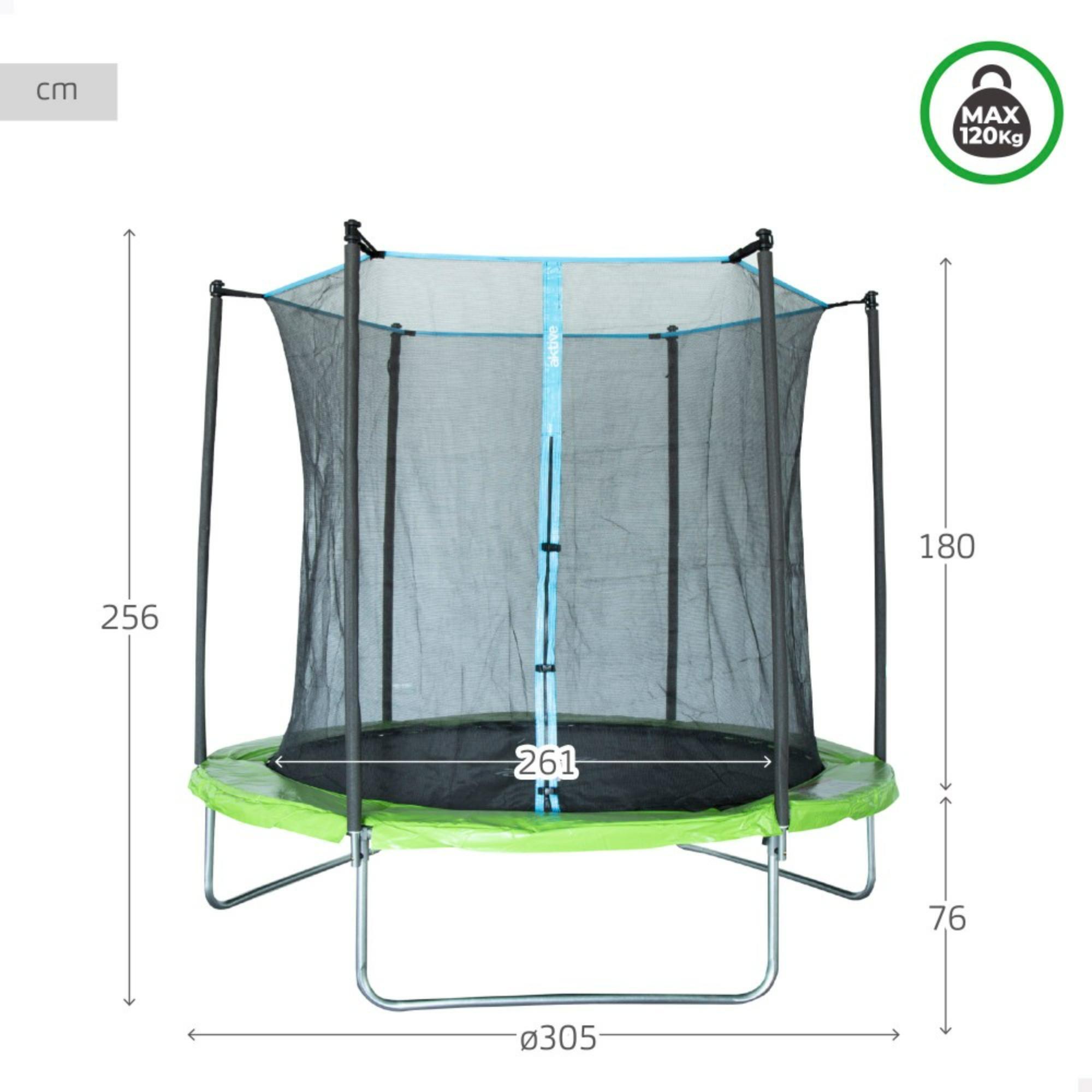 Cama elástica 305 hasta 120kg con red de seguridad - CD 2/4