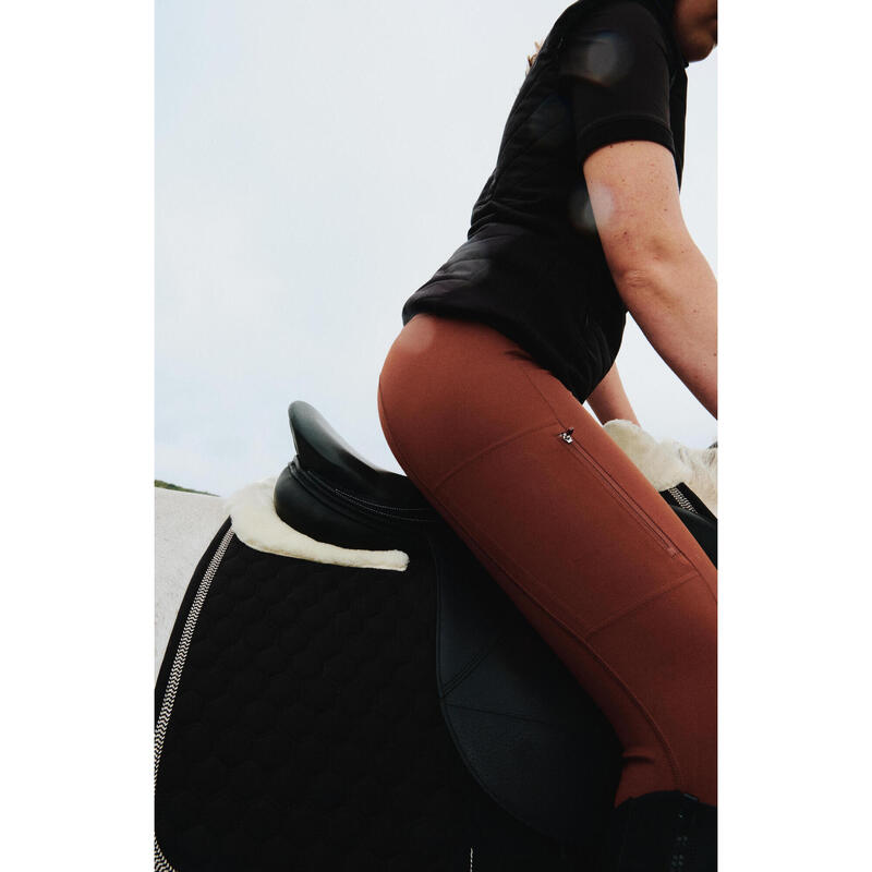 Paardrijlegging voor dames 500 full grip bruin