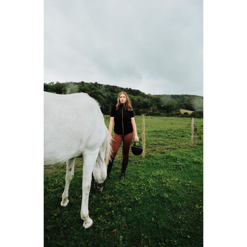Legging équitation full grip femme - 500 marron