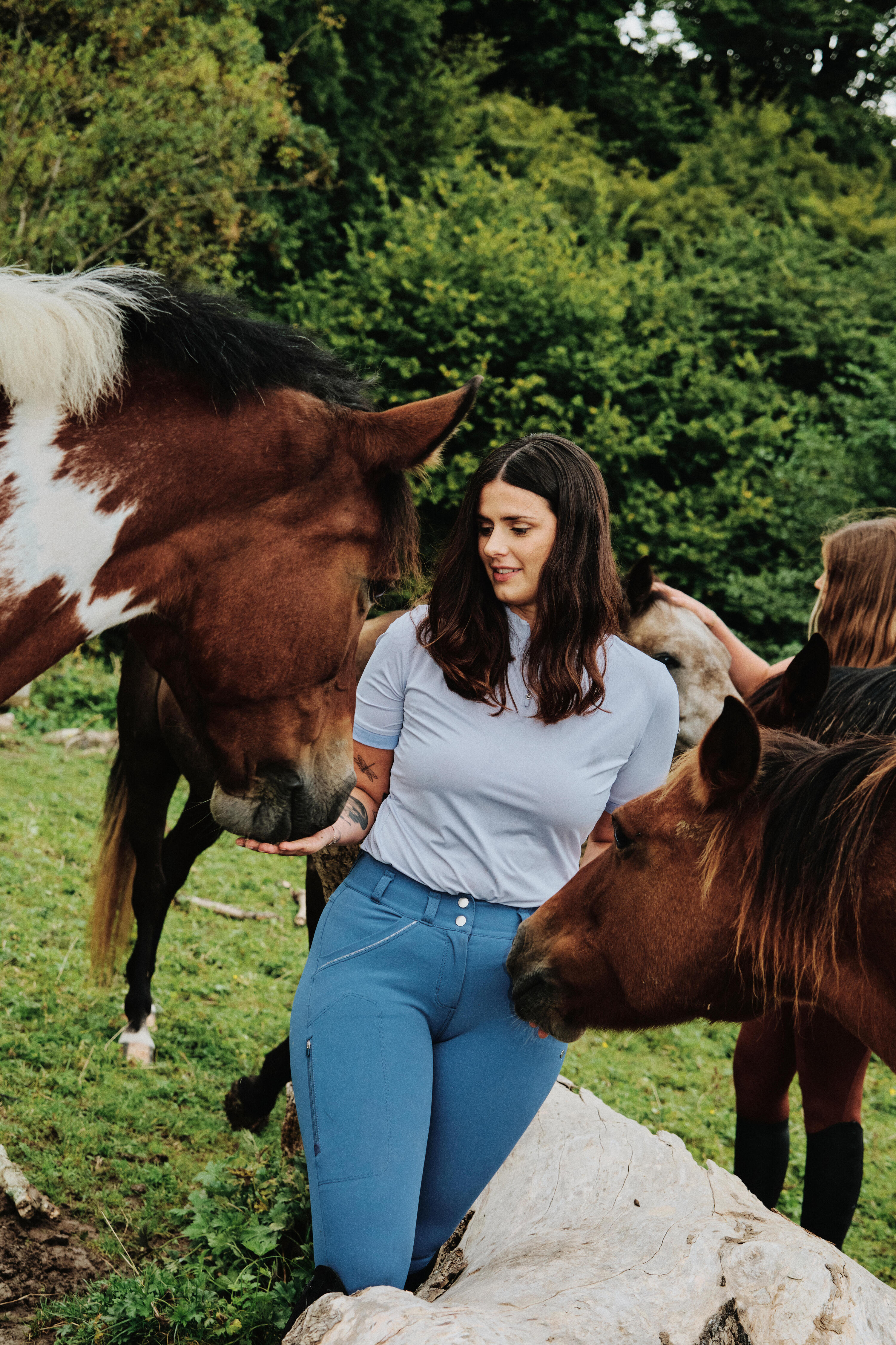 Polo d'équitation à manches courtes femme - Héritage violet 5/8