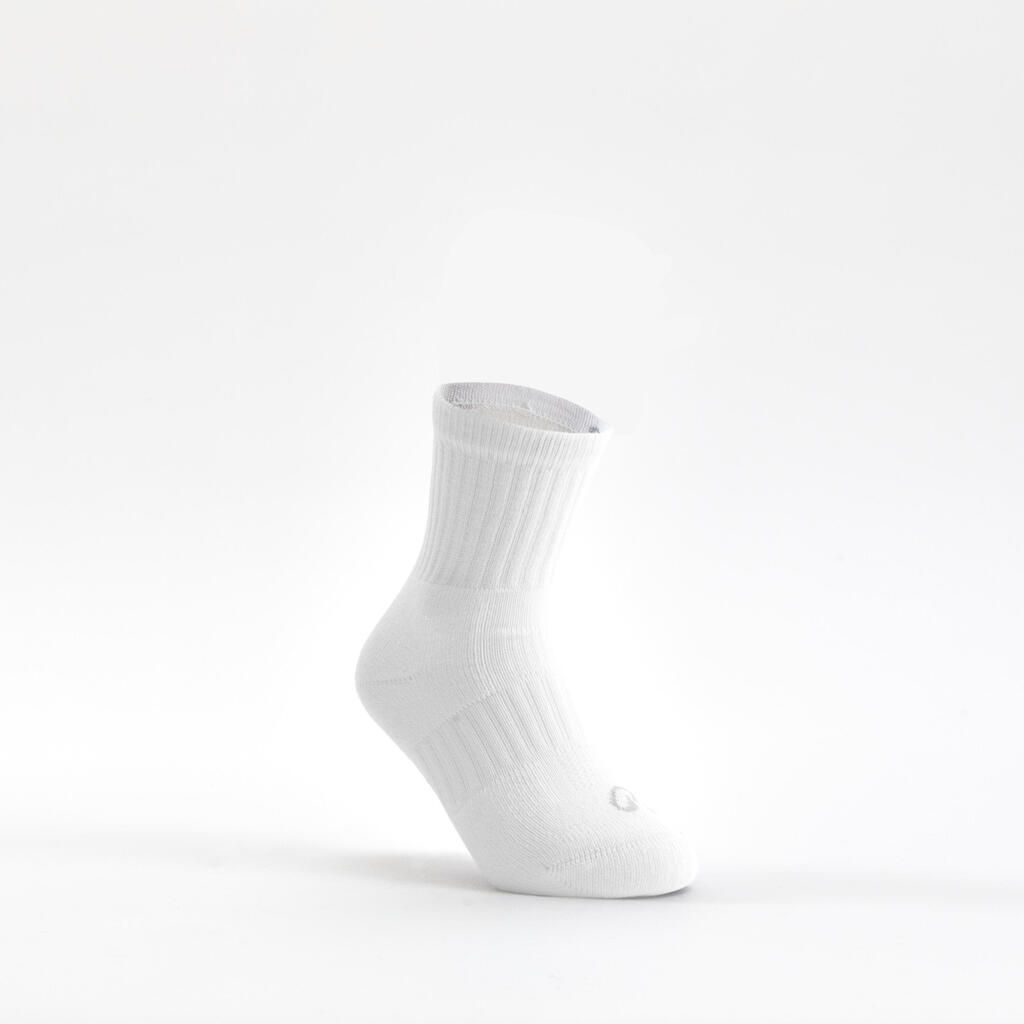 Kids' High Sports Socks RS 500 Tri-Pack - White/Blue