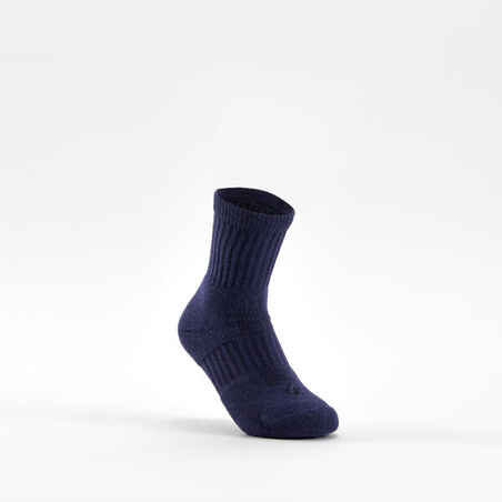 Kids' High Sports Socks RS 500 Tri-Pack - White/Navy