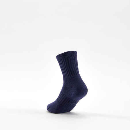 Kids' High Sports Socks RS 500 Tri-Pack - White/Navy