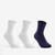 Chaussettes de sport enfant hautes Decathlon RS 500 blanc marine lot de 3