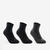 CHAUSSETTES DE SPORT ENFANT HAUTES RS 500 NOIR GRIS LOT DE 3
