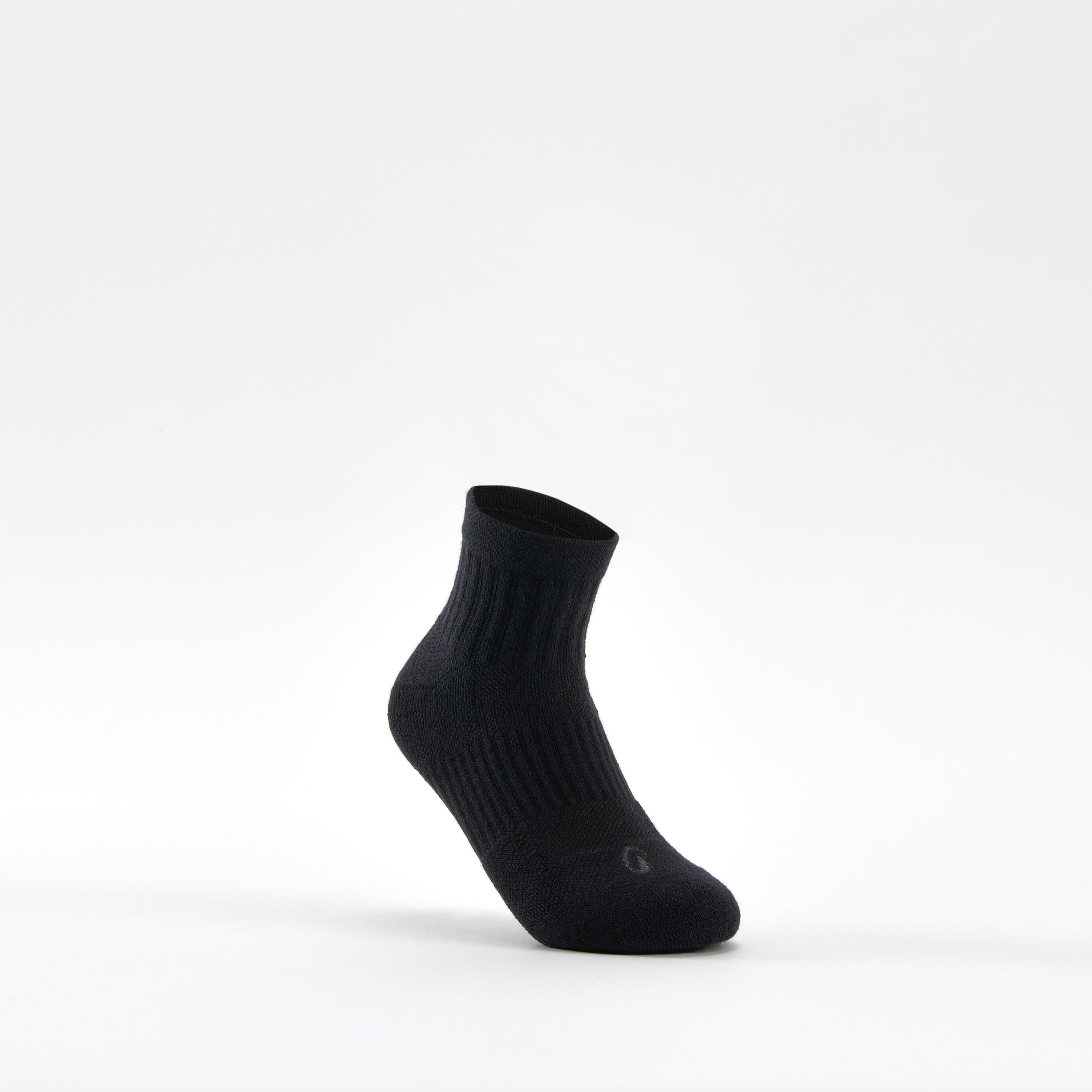 Calcetines de tenis altos negro y gris Decathlon RS 500, pares