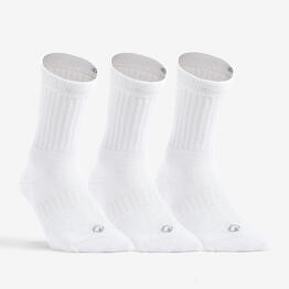 CHAUSSETTES DE TENNIS HAUTES RS 500 BLANC LOT DE 3
