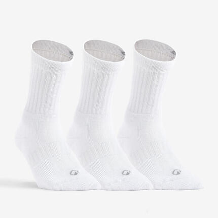 CHAUSSETTES DE TENNIS HAUTES RS 500 MARINE LOT DE 3
