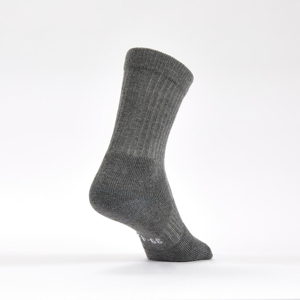 CHAUSSETTES DE TENNIS HAUTES DECATHLON RS 500 GRIS LOT DE 3