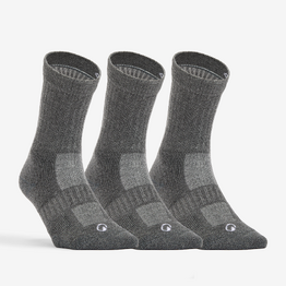 CHAUSSETTES DE TENNIS HAUTES RS 500 GRIS LOT DE 3