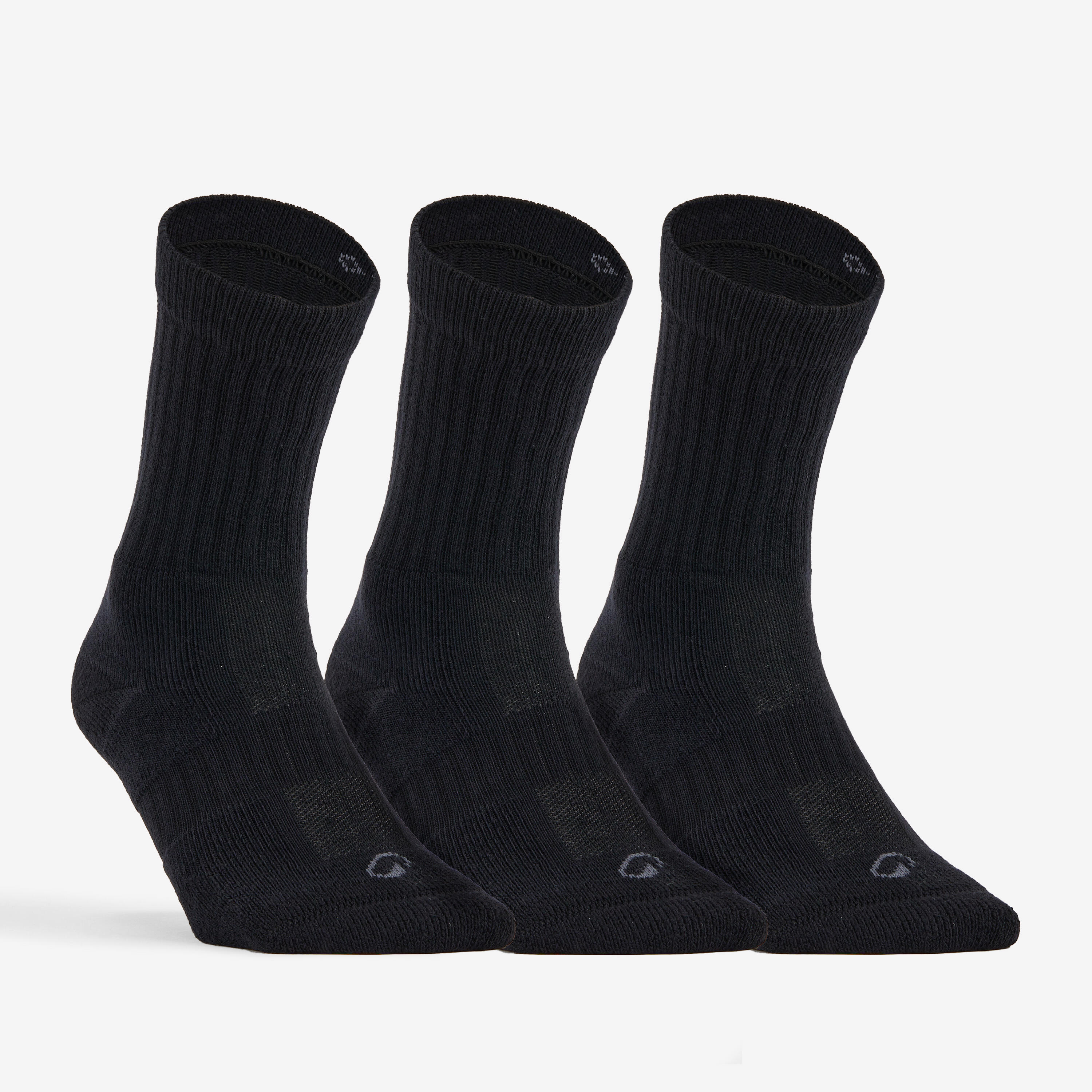 SET DE 3 ȘOSETE LUNGI DE TENIS DECATHLON RS 500 NEGRU