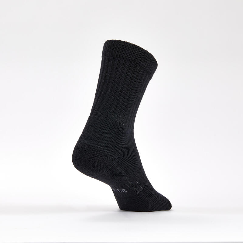 CHAUSSETTES DE TENNIS HAUTES DECATHLON RS 500 NOIR LOT DE 3