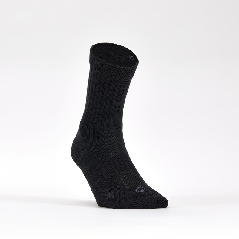 CHAUSSETTES DE TENNIS HAUTES DECATHLON RS 500 NOIR LOT DE 3