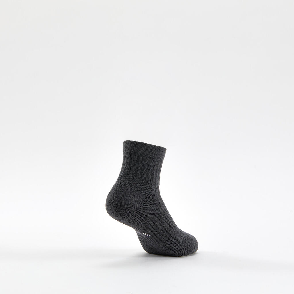 CHAUSSETTES DE SPORT ENFANT MI-HAUTES ARTENGO RS 500 BLANC MARINE LOT DE 3