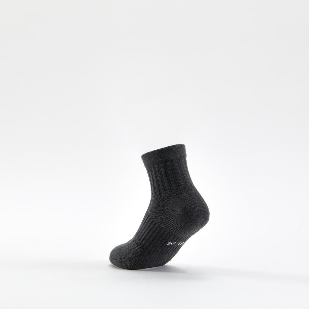 CHAUSSETTES DE SPORT ENFANT MI-HAUTES ARTENGO RS 500 BLANC MARINE LOT DE 3