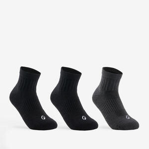Calcetines media caña Niños Pack de 3 Artengo RS 500 negro gris