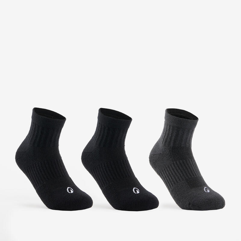 SET 3 X ȘOSETE SPORT MEDII RS 500 NEGRU GRI COPII