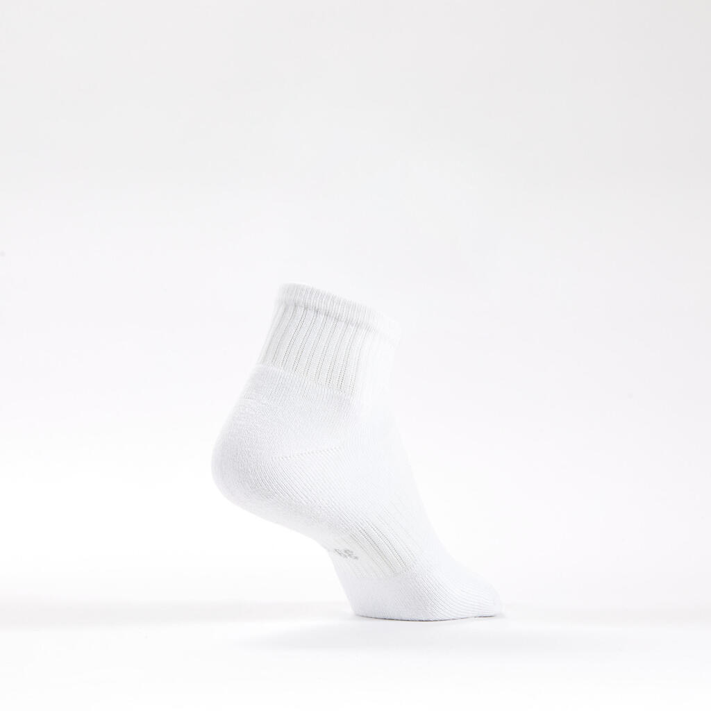 CHAUSSETTES DE SPORT MI-HAUTES DECATHLON RS 500 NOIR LOT DE 3