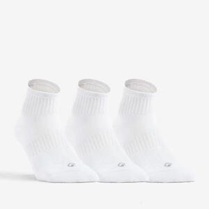 Calcetines media caña de tenis Pack de 3 Artengo RS 500 blanco