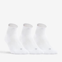 CHAUSSETTES DE TENNIS MI-HAUTES RS 500 MARINE LOT DE 3