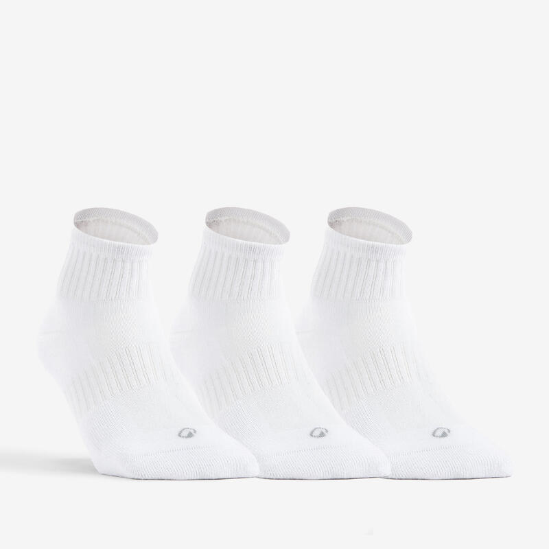 Sportsocken halbhoch Decathlon RS 500 weiss 3er-Pack