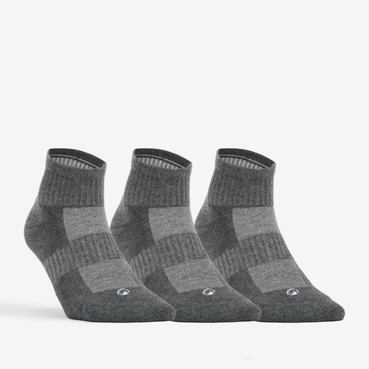 CHAUSSETTES DE TENNIS MI-HAUTES DECATHLON RS 500 GRIS LOT DE 3