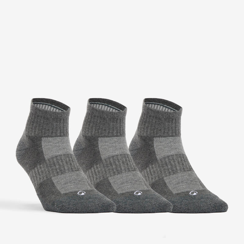 Tennissocken RS 500 Mid 3er-Pack grau