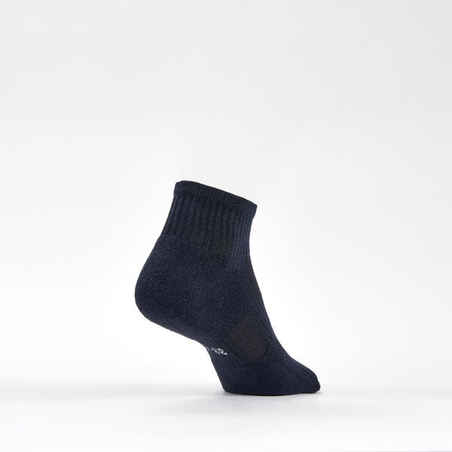 Mid-High Tennis Socks RS 500 Tri-Pack - Navy